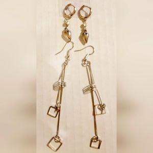 Silver tone Dangle Earrings Set